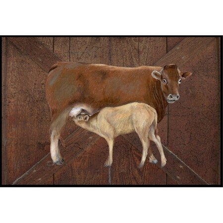 Carolines Treasures Cow Momma and Baby Indoor or Outdoor Mat SB3074MAT